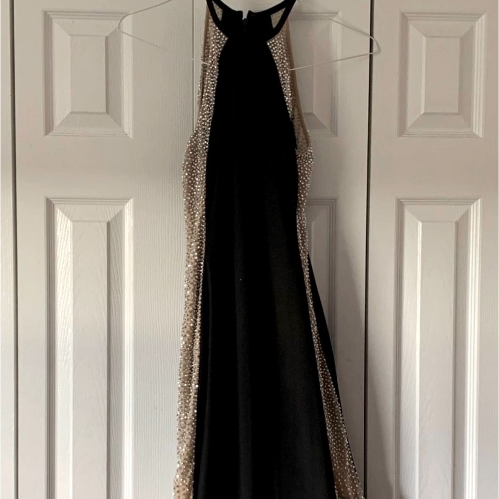 Black and nude prom dress size 0